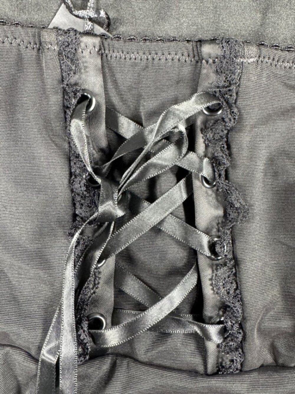 NWT Dolls Kill Widow Mini Dress Black Lined Lace Trim Corset Goth Witchy Large - Picture 7 of 14